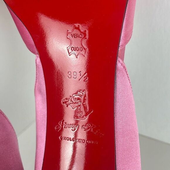 Jinny Kim Pink Satin D'Orsay Pumps 39.5 - Picture 16 of 16